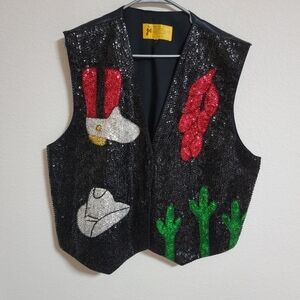 Vintage JC Handmade Sequin Vest